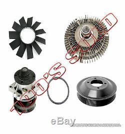 ALUMINUM WATER PUMP METAL PULLEY FAN BLADE HEAVY DUTY CLUTCH for BMW E36 SET 4